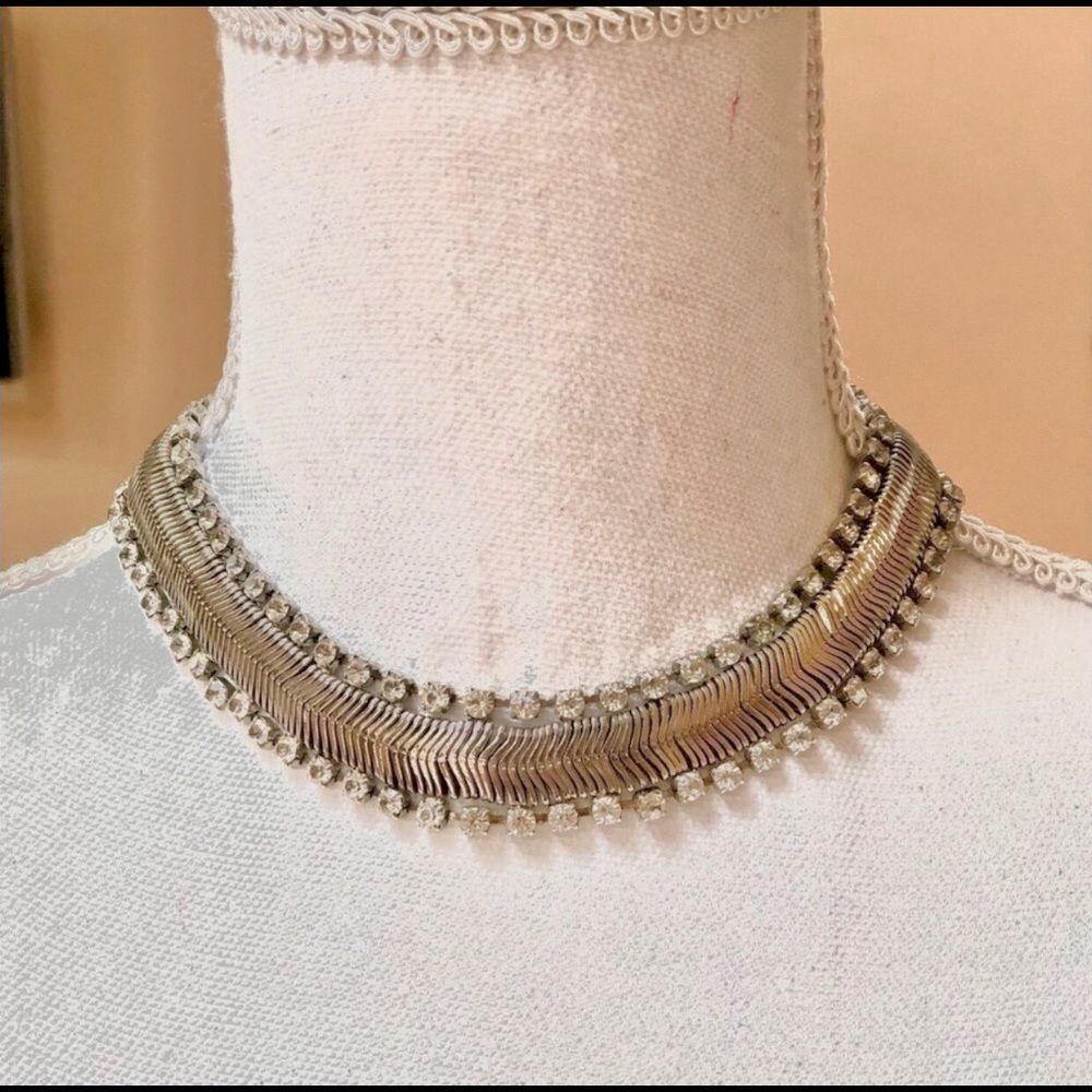 🌟Vintage Rhinestone Silver Necklace - Picture 4 of 12